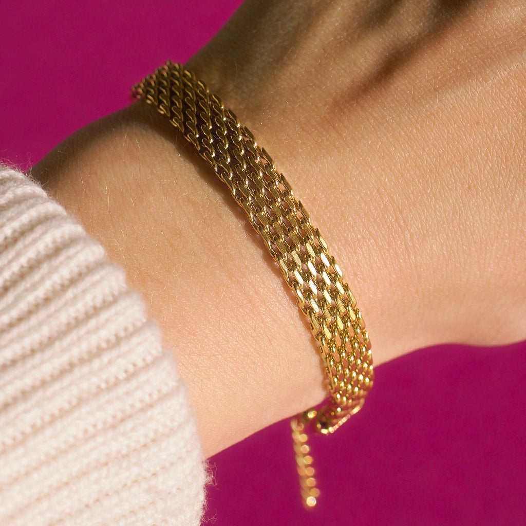 melomelo Andreas - Woven Mesh Chain Bracelet