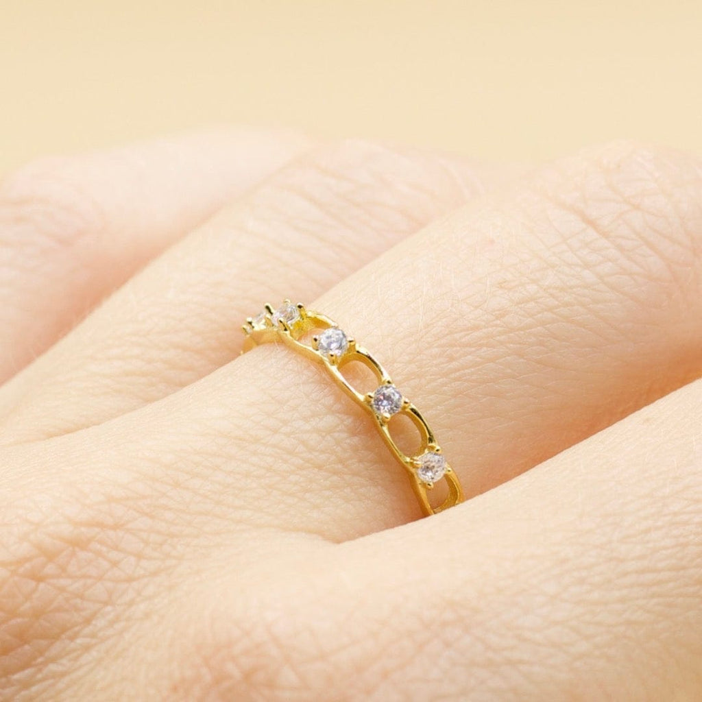 melomelo Calvin - Chain Ring With Diamond