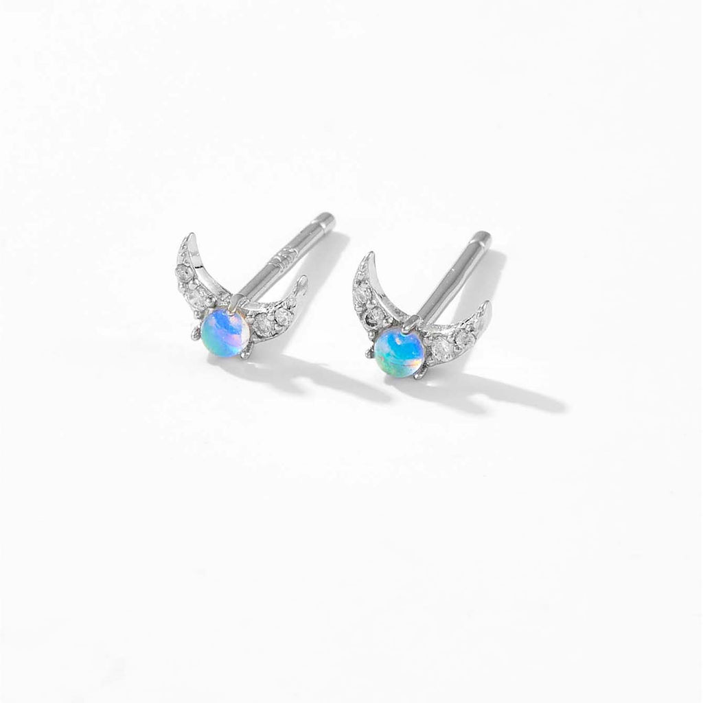 melomelo Laoise - Crescent Moon Opal Earrings