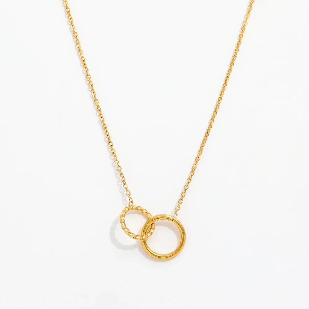 Together - Interlocking Double Circle Necklace