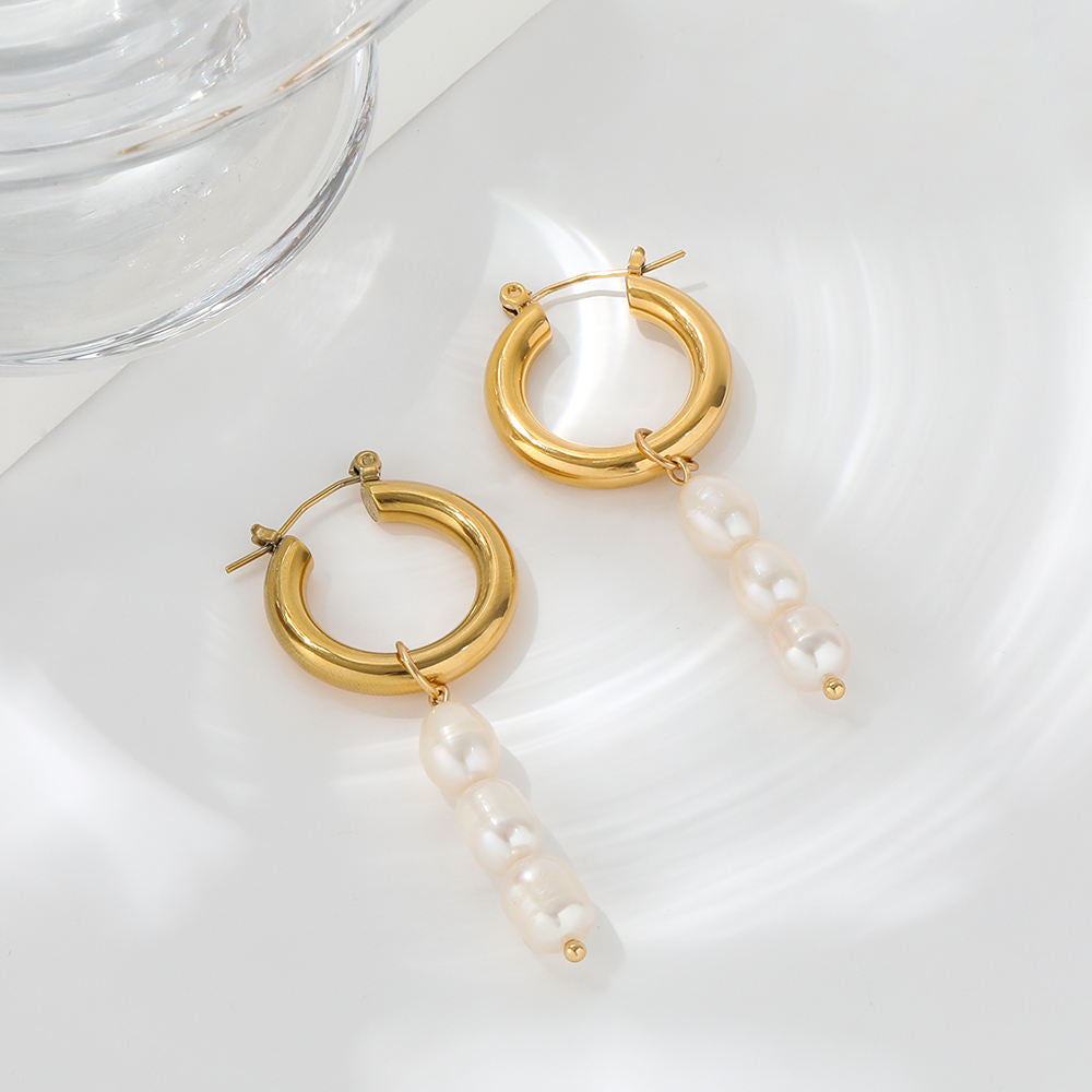 melomelo Tyra - Detachable Pearl Hoops