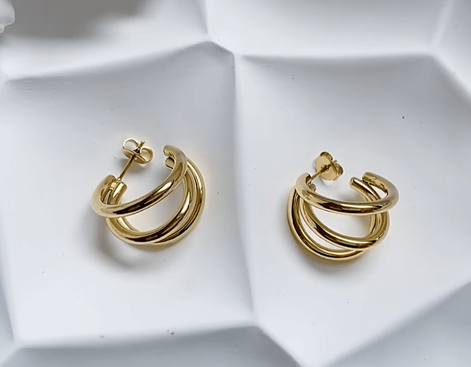 melomelo 20mm Annabel - Triple Arc Earrings