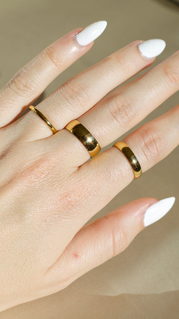 melomelo 3 Sizes Ring Set Gold & Silver