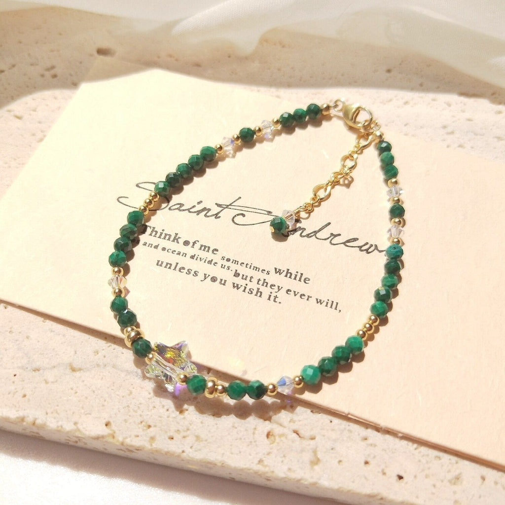 melomelo 3mm Stacking Malachite Bracelets