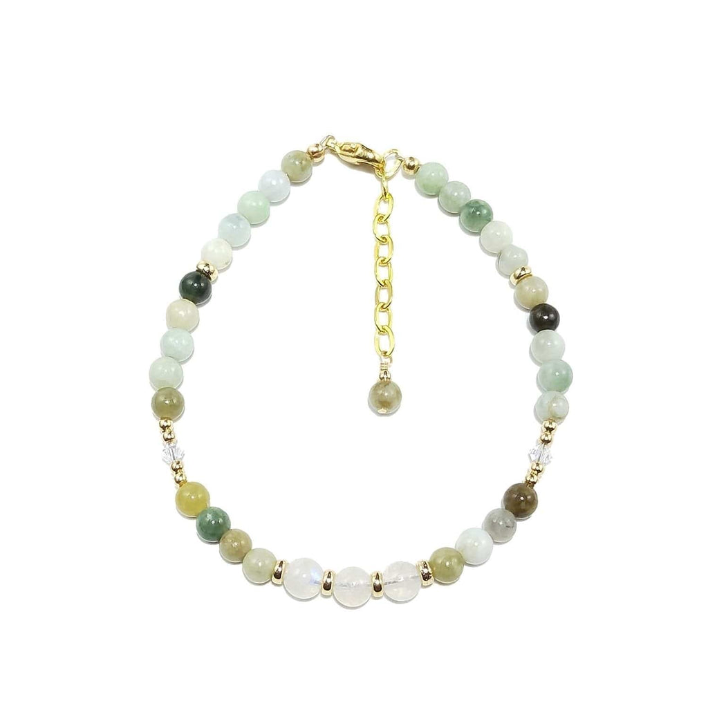 melomelo 4mm Green & White Jade Stacking Bracelets