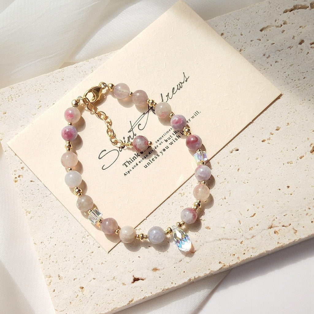 melomelo 6mm Tourmaline Stacking Tourmaline Pearl Bracelet