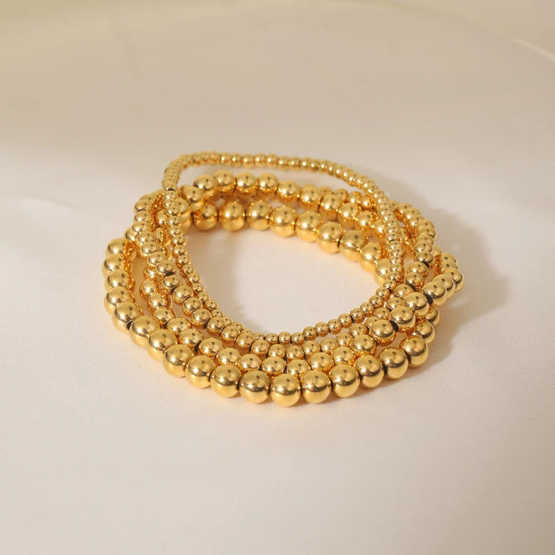 melomelo Aquilea - Gold Beaded Bracelet Stack