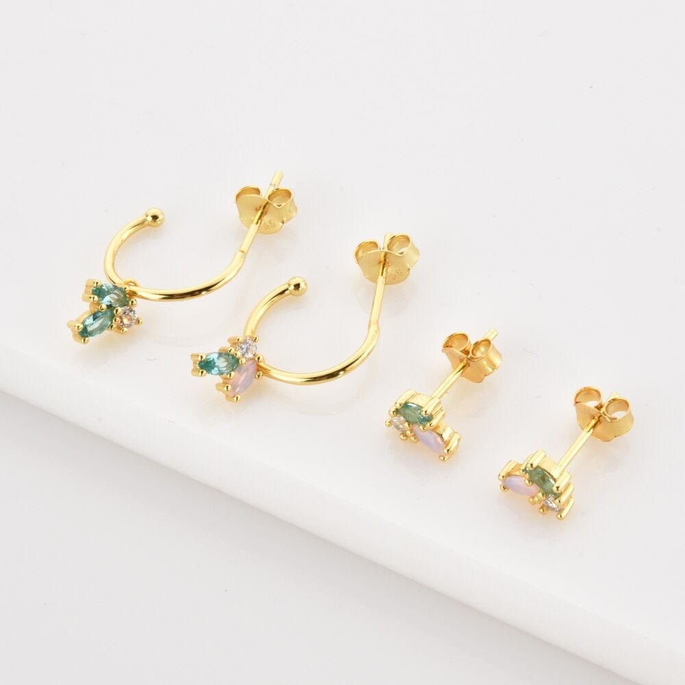 melomelo Acel - Flower Multi Cluster Crystal Earrings