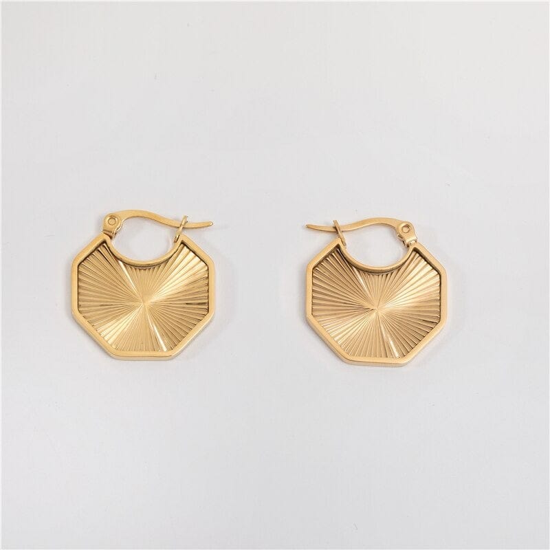 melomelo Achilles -  Textured Sunburst Flat Earrings