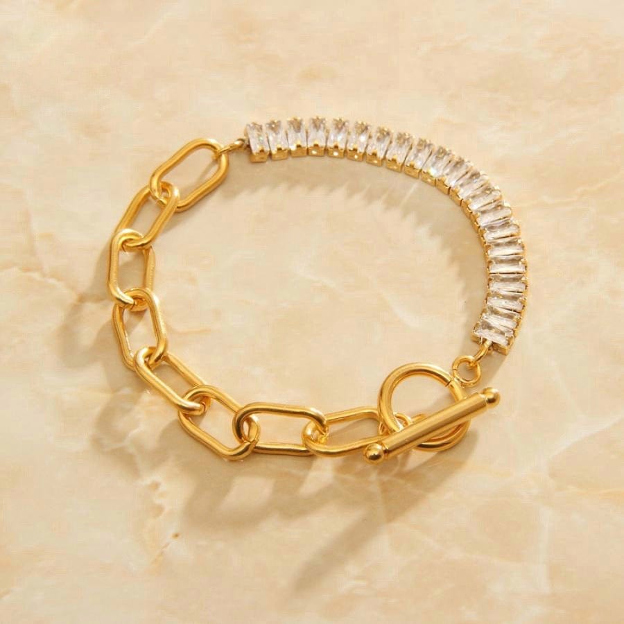 melomelo Adam - Half Chain Half Crystal Bracelet