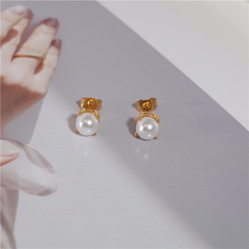 melomelo Adona - Classic White Pearl Studs