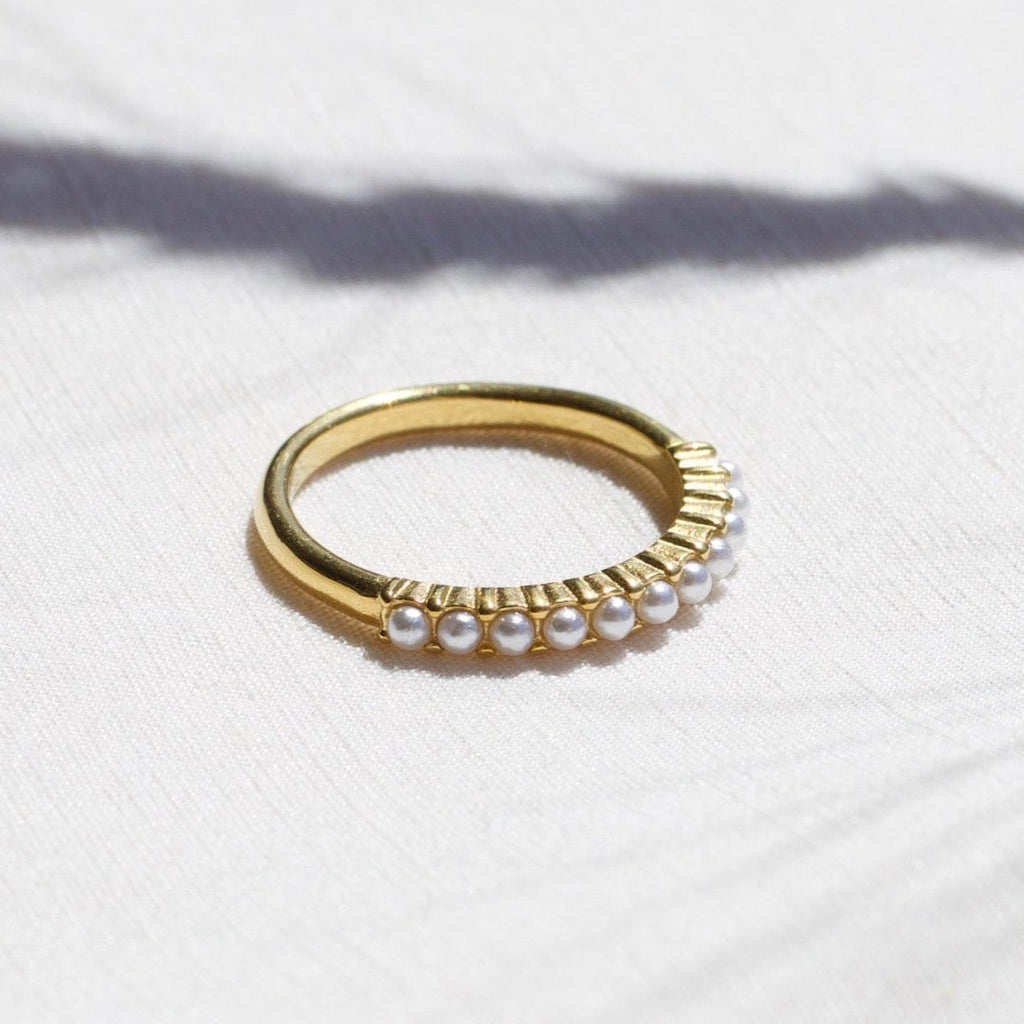 melomelo Africa - Vintage Pearl Ring in Gold