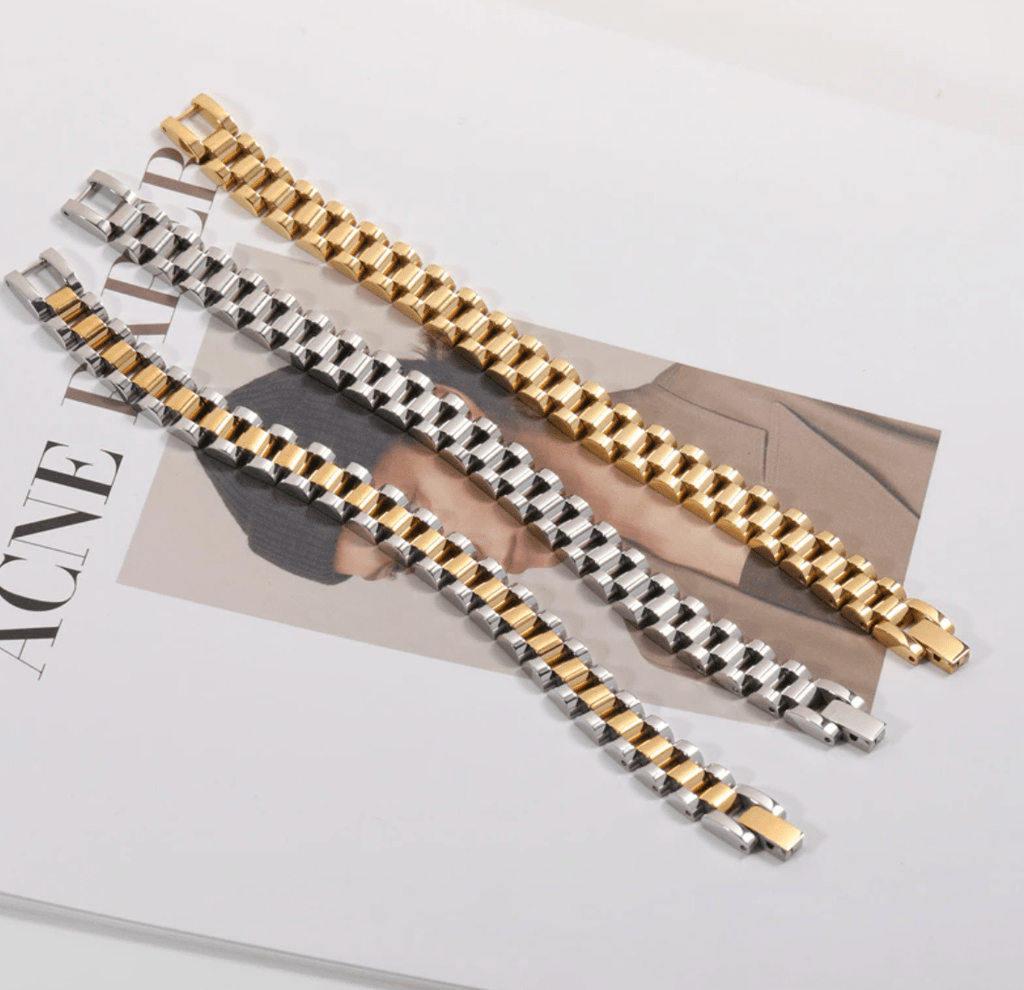 melomelo Aiden - Gold Watch Chain Crystal Bracelet Different Colours