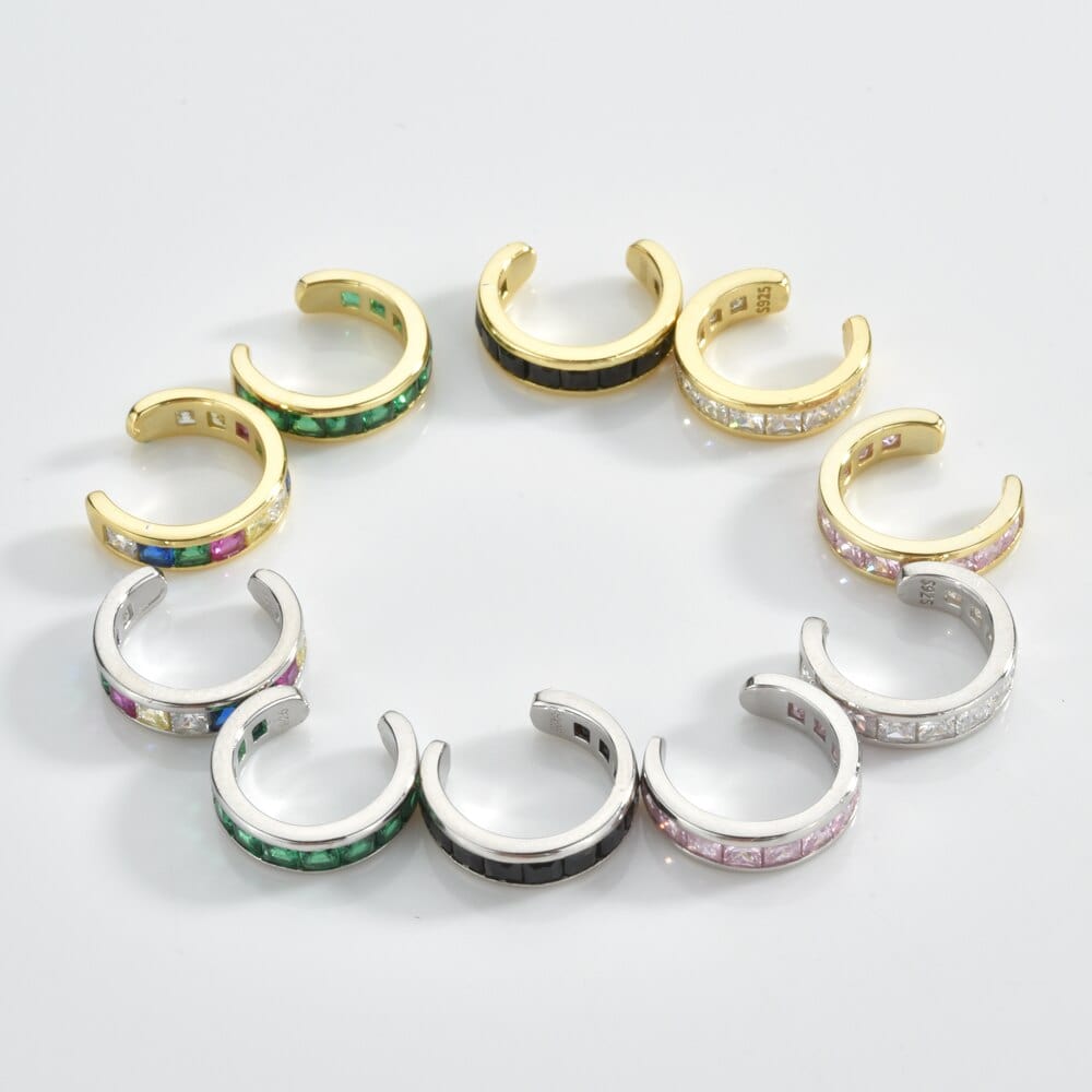 melomelo Alencon - Baguette Crystal Pavé Wrap Cuff Different Colours