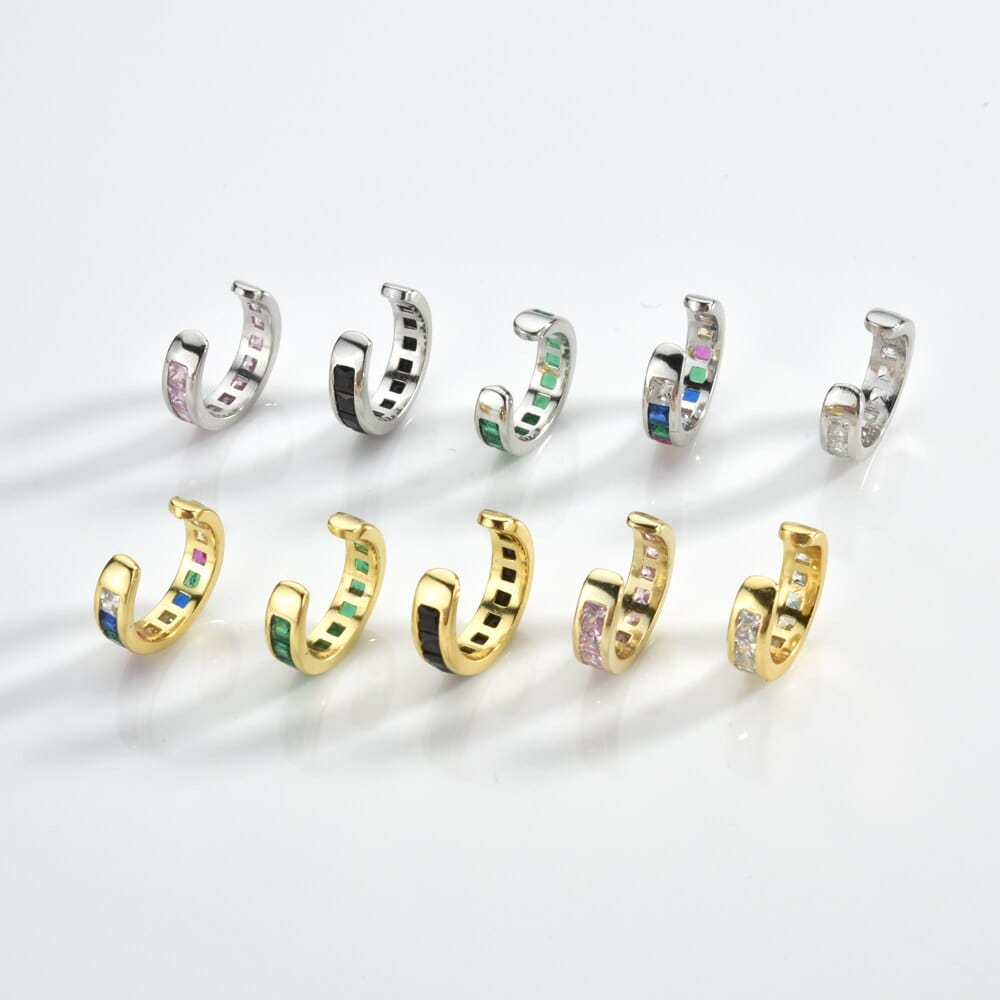 melomelo Alencon - Baguette Crystal Pavé Wrap Cuff Different Colours