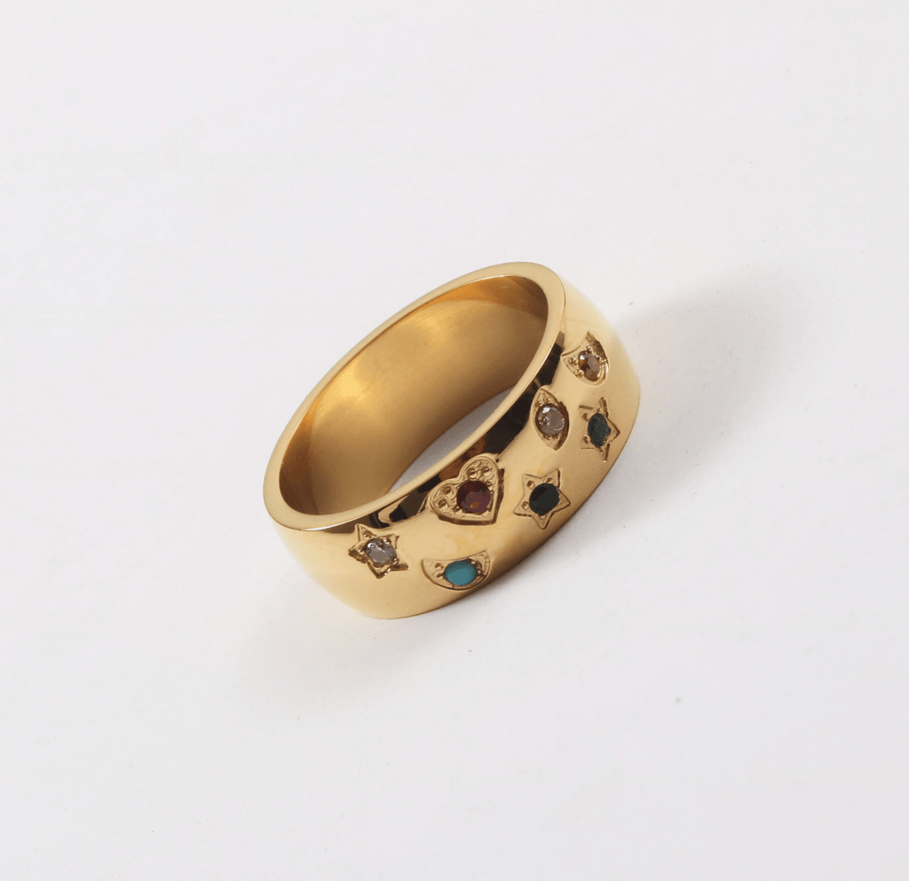 melomelo Alessia - Night Star Gold Band Ring