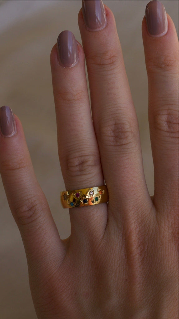 melomelo Alessia - Night Star Gold Band Ring