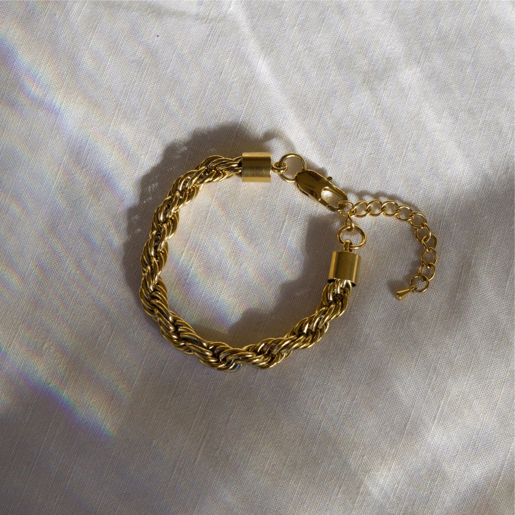 melomelo Esmeralda - 8mm Twist Bracelet Gold