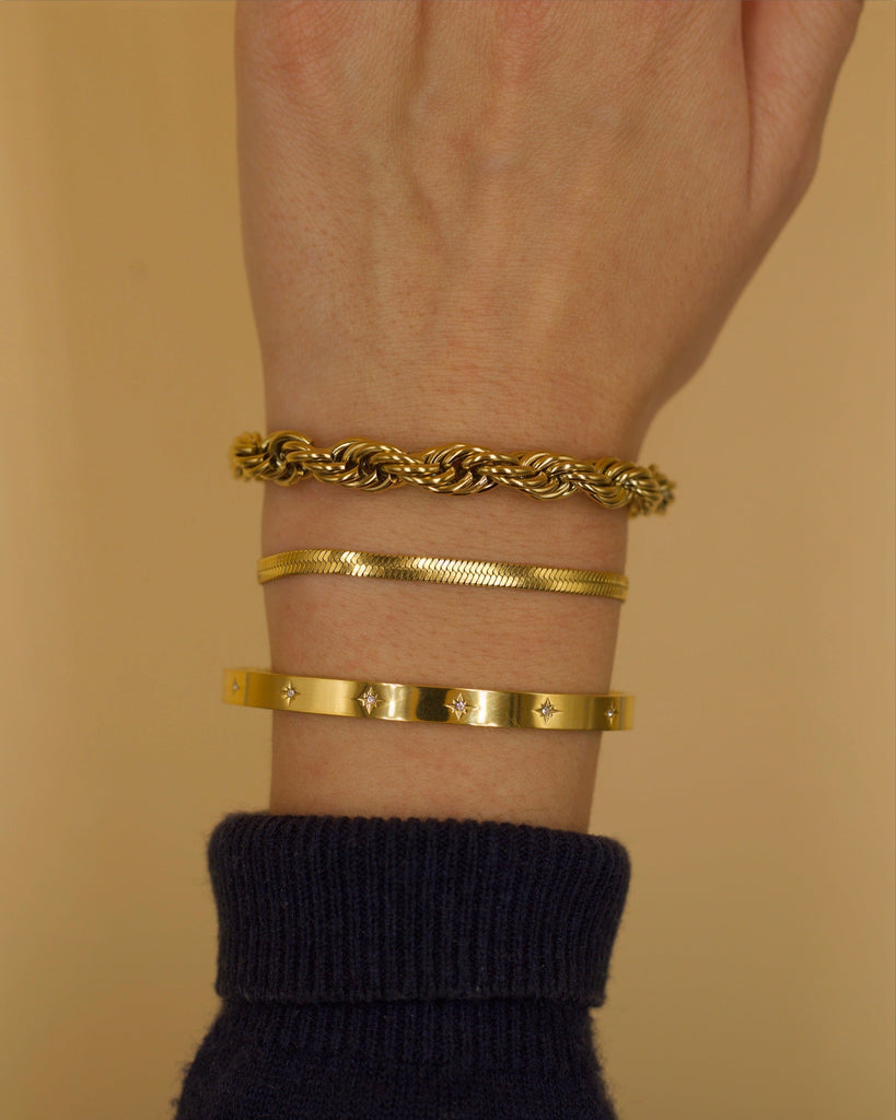 melomelo Esmeralda - 8mm Twist Bracelet Gold