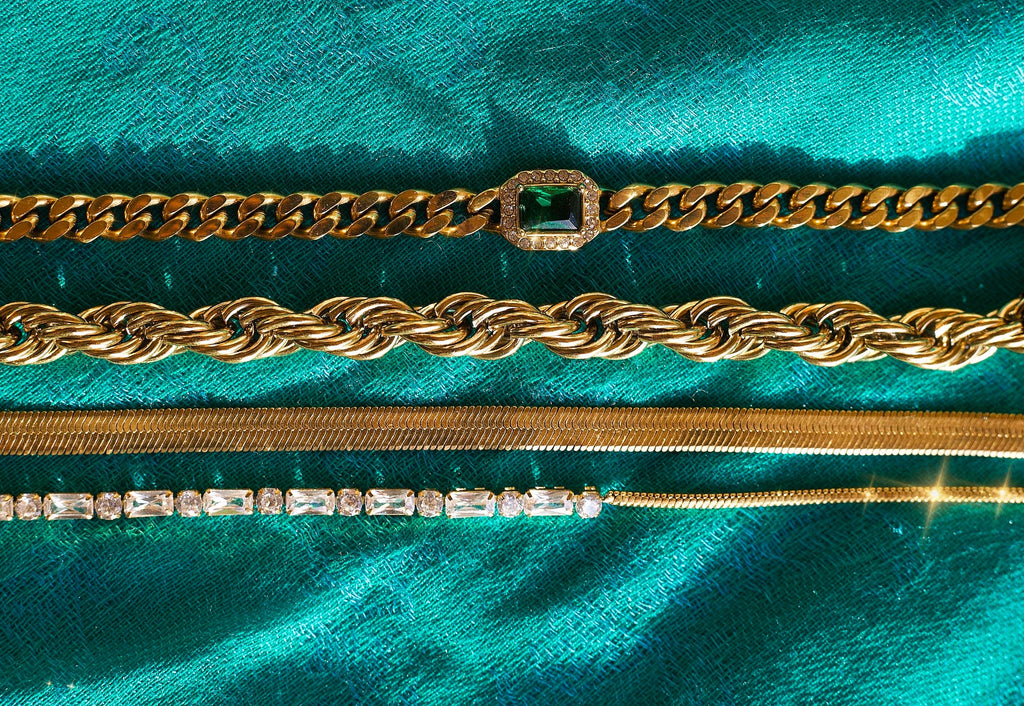 melomelo Esmeralda - 8mm Twist Bracelet Gold