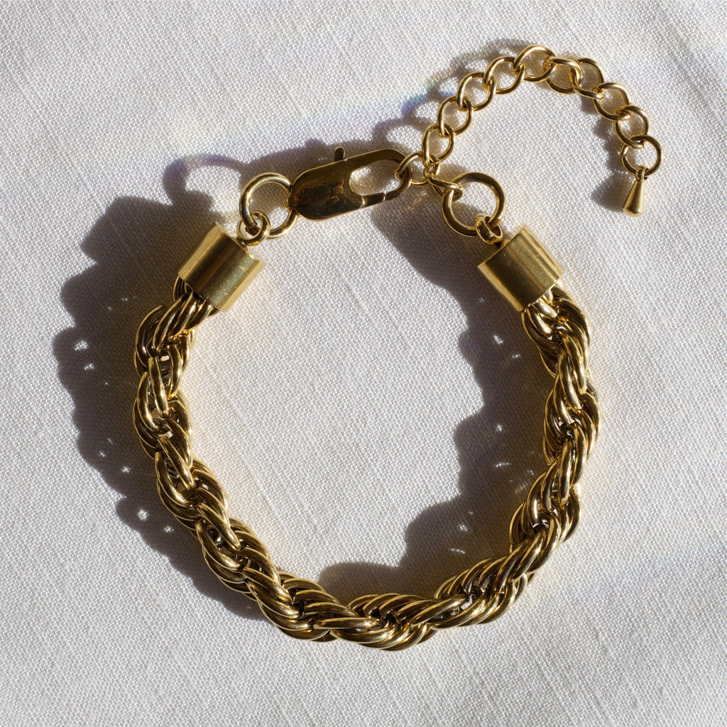 melomelo Esmeralda - 8mm Twist Bracelet Gold