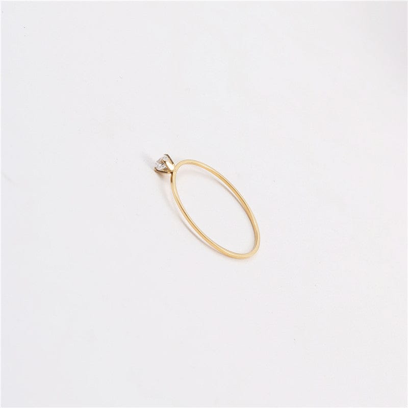 melomelo Ana - Dainty Solitaire Gold Band