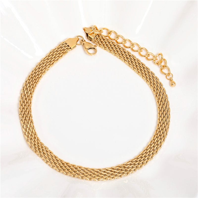 melomelo Andreas - Woven Mesh Chain Necklace Choker