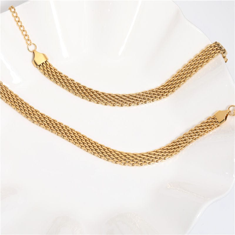 melomelo Andreas - Woven Mesh Chain Necklace Choker