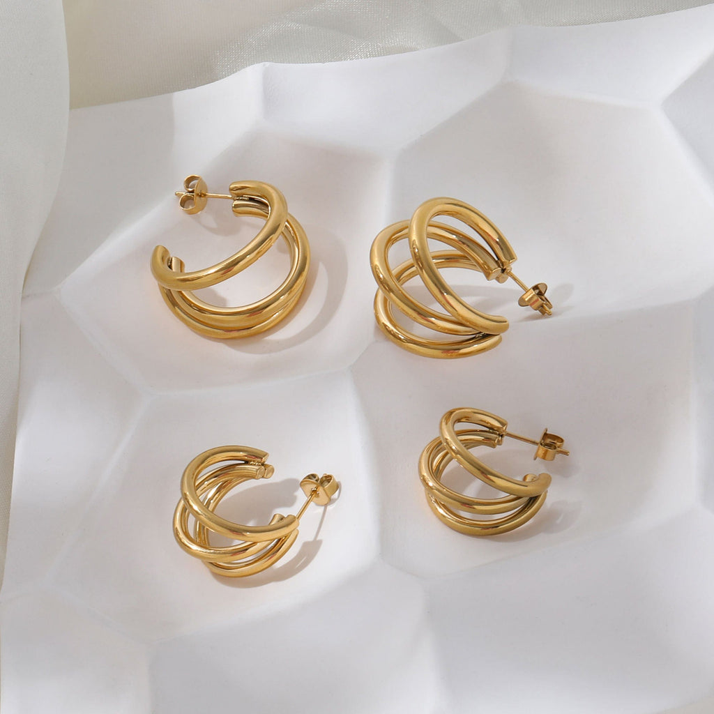 melomelo Annabel - Triple Arc Earrings