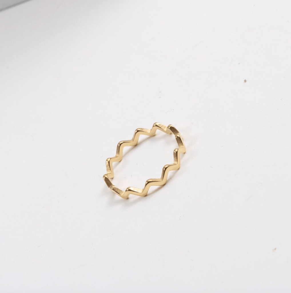 melomelo Atticus - Dainty ZigZag Stacking Ring