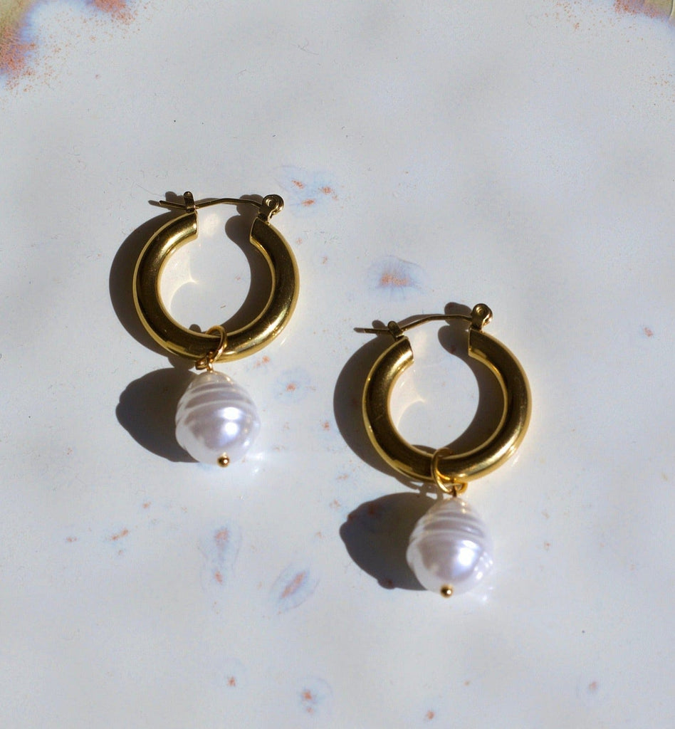 melomelo Aurora - Detachable Large Pearl Hoops