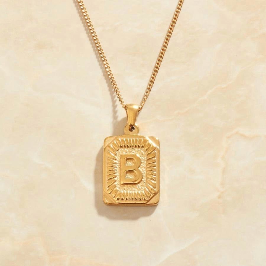 melomelo B Valentin - Initial Letter A-Z Pendant Necklaces