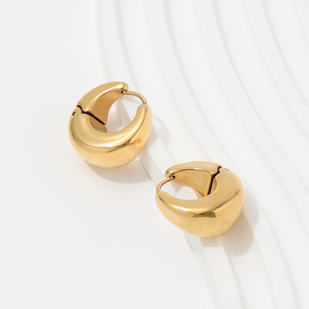 melomelo Baji  - Chunky Boat Polished Hoop Earrings