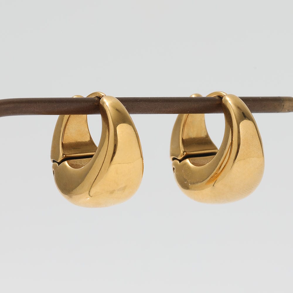 melomelo Baji  - Chunky Boat Polished Hoop Earrings