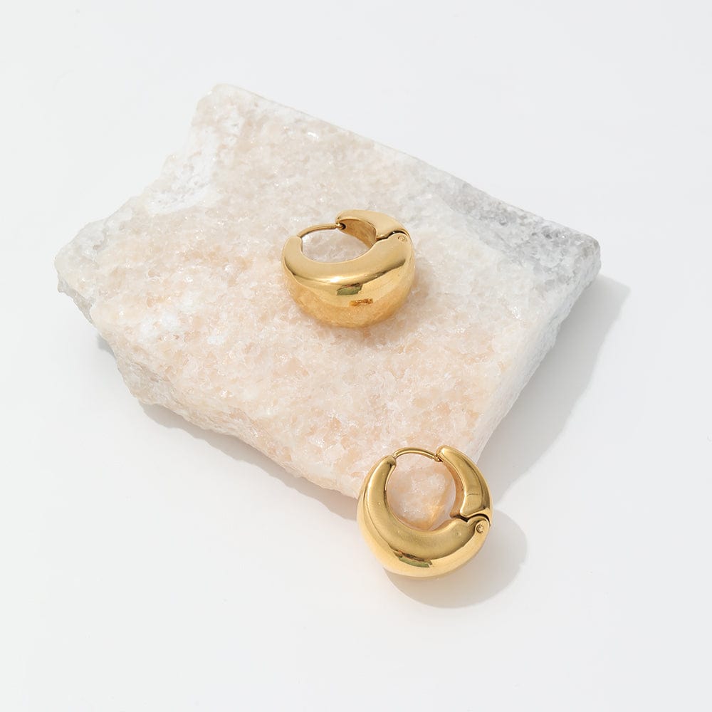 melomelo Baji  - Chunky Boat Polished Hoop Earrings