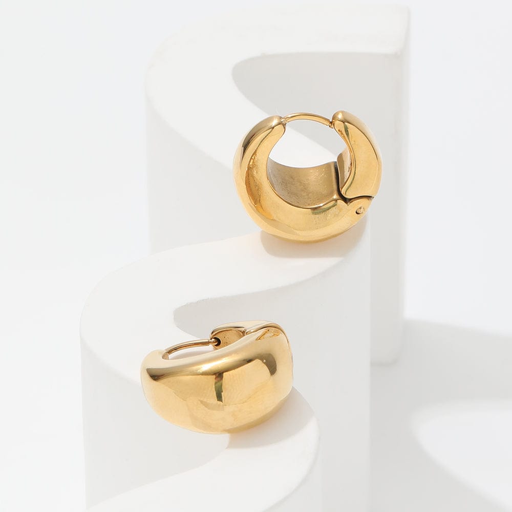 melomelo Baji  - Chunky Boat Polished Hoop Earrings