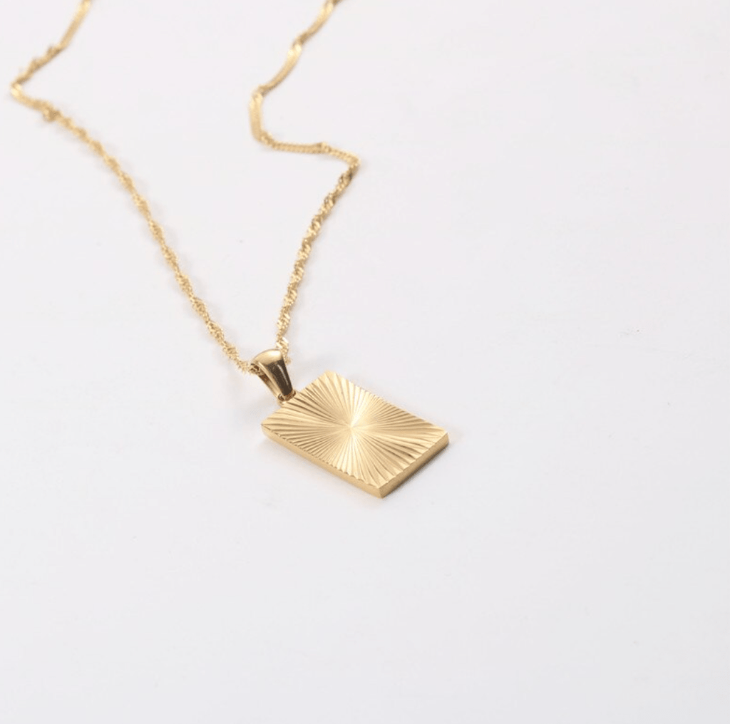 melomelo Baptiste - Sunburst Square Charm Necklace