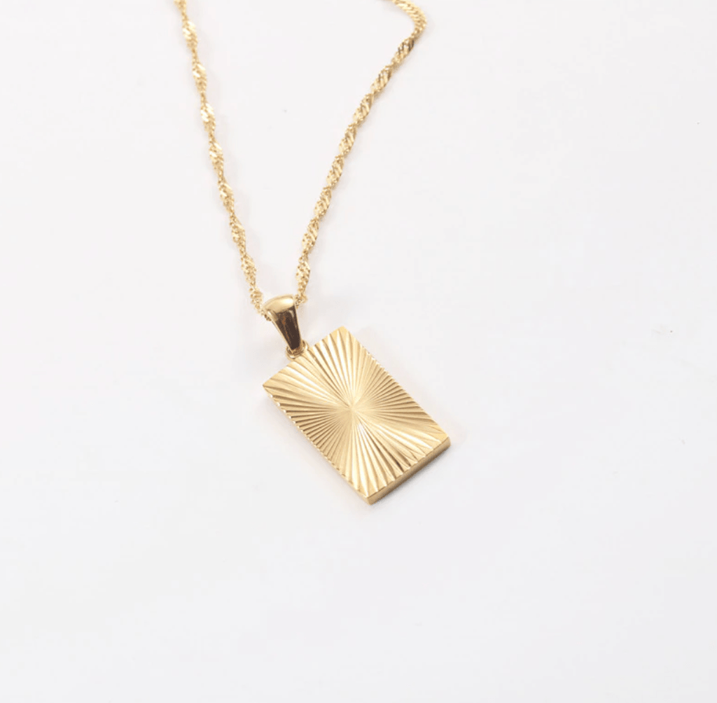 melomelo Baptiste - Sunburst Square Charm Necklace