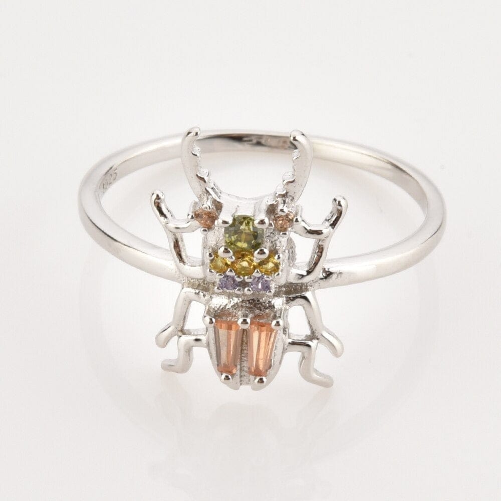 melomelo Bergamo - Beetles Multicolor Crystal Stacking Rings
