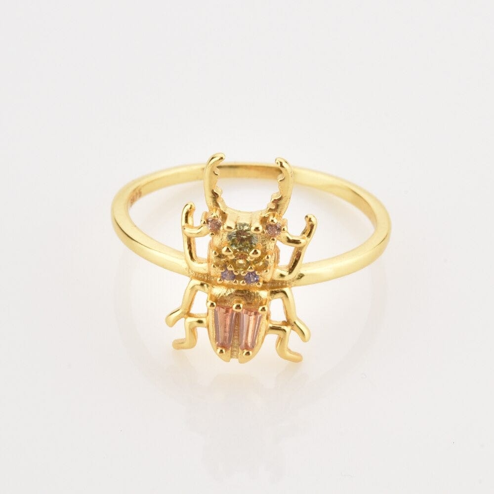 melomelo Bergamo - Beetles Multicolor Crystal Stacking Rings