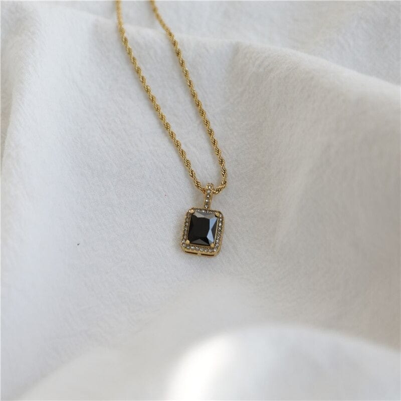 melomelo Black Nieve - Crystal Pendant Necklace