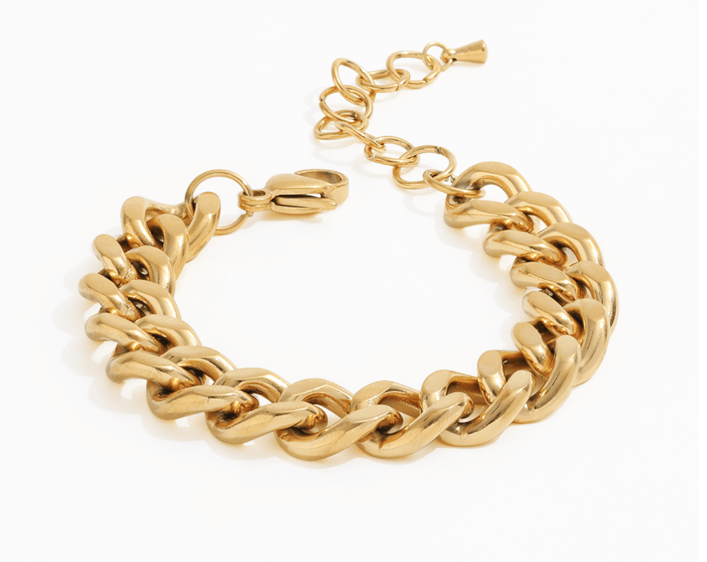melomelo Bracelet Haja - Chunky Cuban Chain Necklace & Bracelet Gold