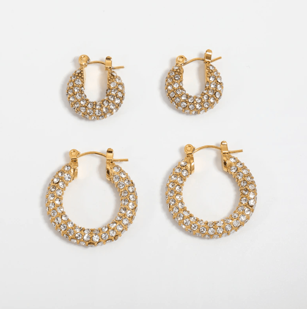 melomelo Brooklyn - Crystal Paved Hoops 2 Sizes