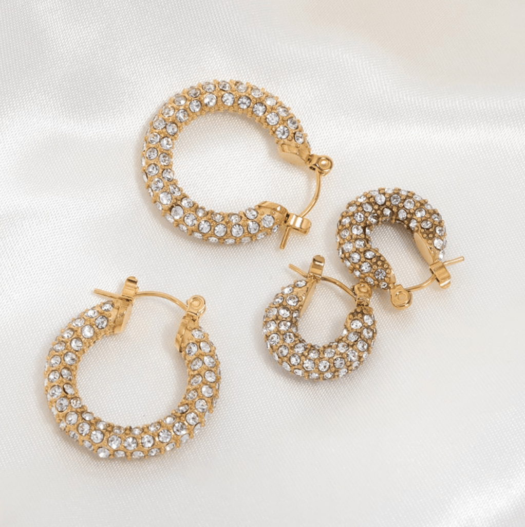 melomelo Brooklyn - Crystal Paved Hoops 2 Sizes
