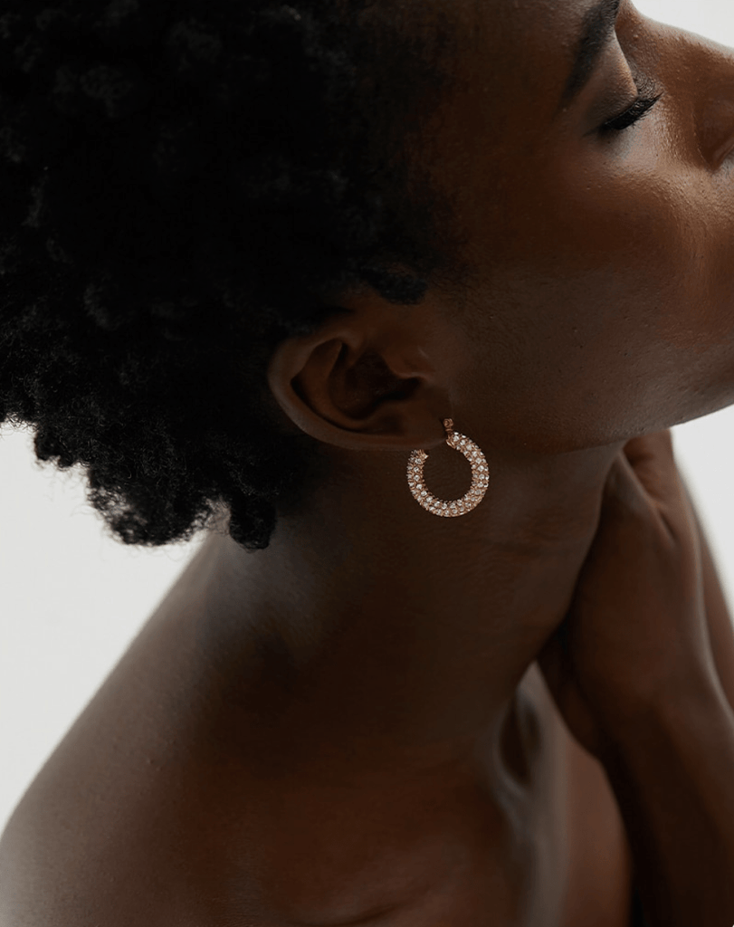 melomelo Brooklyn - Crystal Paved Hoops 2 Sizes