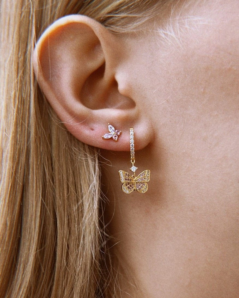 melomelo Butterfly Crystal Earrings