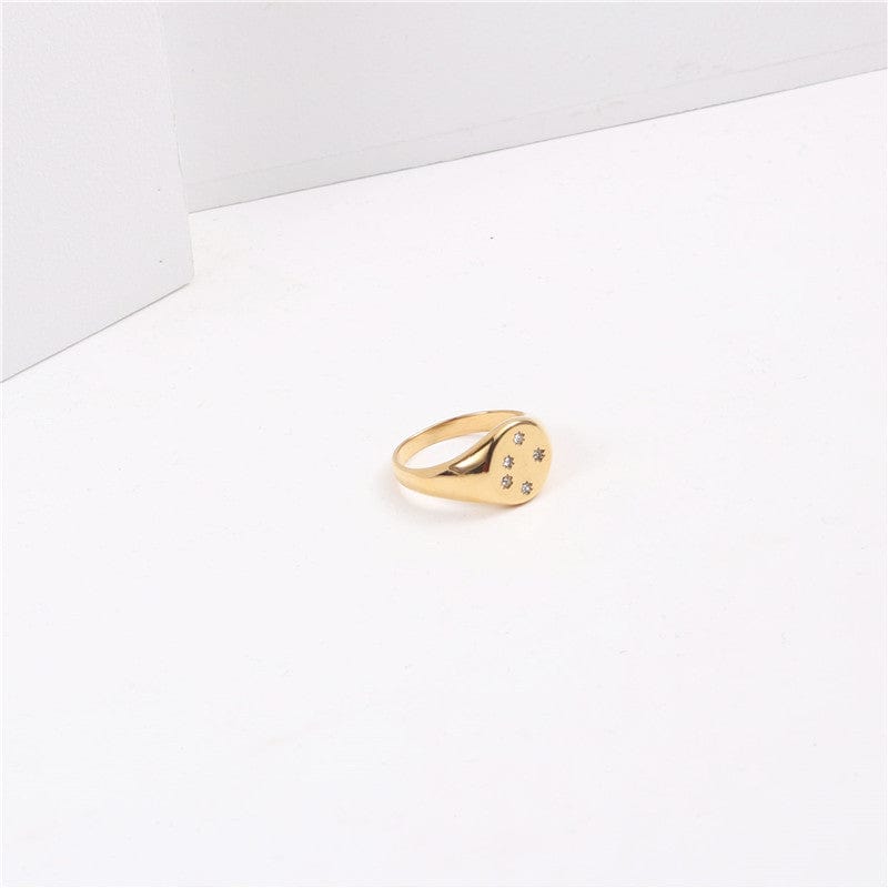 melomelo Cade -  Constellation Night Star Signet Gold Ring