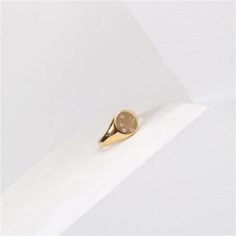 melomelo Cade -  Constellation Night Star Signet Gold Ring