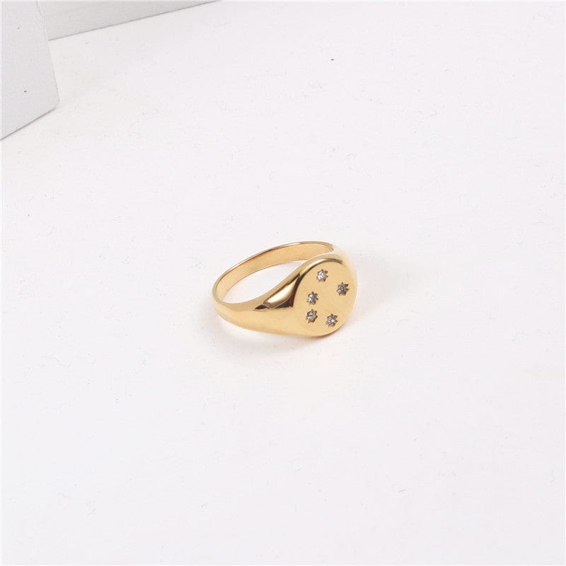 melomelo Cade -  Constellation Night Star Signet Gold Ring