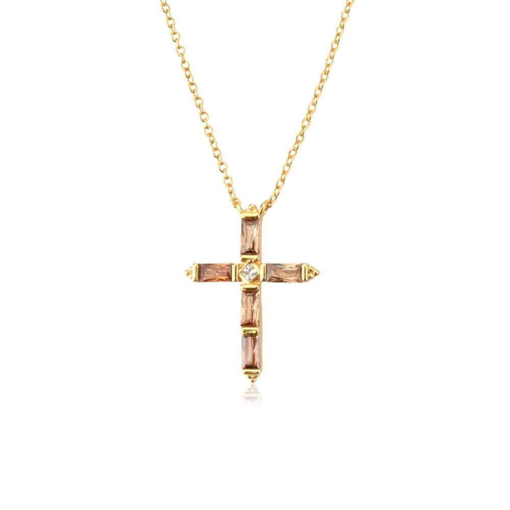 melomelo Cyzarine - Gold Chain Cross Necklace